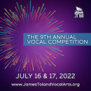 The 9th annual James Toland Vocal Arts Competition 2022: deadline approaching!